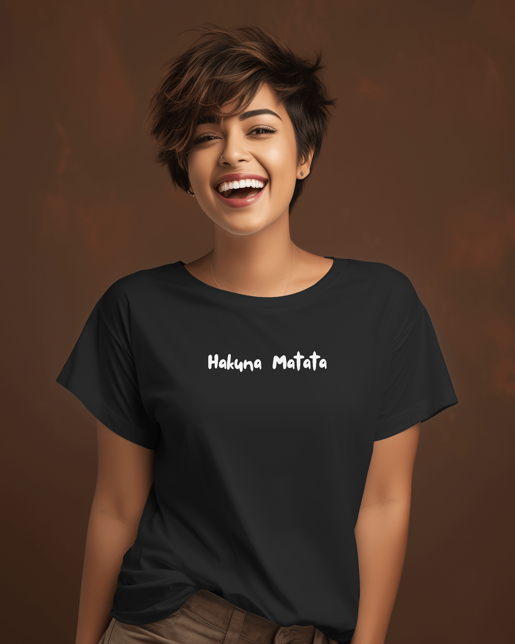 Women's Hakuna Matata Black Cotton T-Shirt
