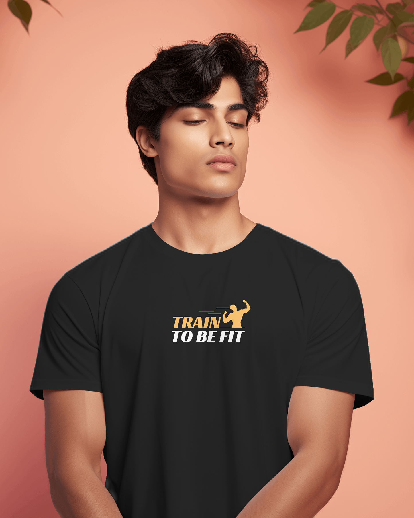 Men's "Train to Be Fit" Black Gym T-Shirt – Performance Workout Tee | Activewear for Fitness Enthusiasts