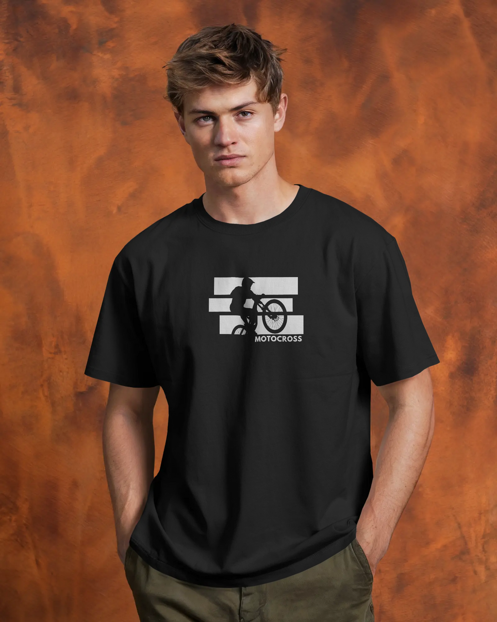 Men's Motocross Rider Black T-Shirt